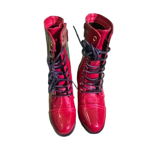 Stylish Red Ankle Boots - Picture 7 of 7